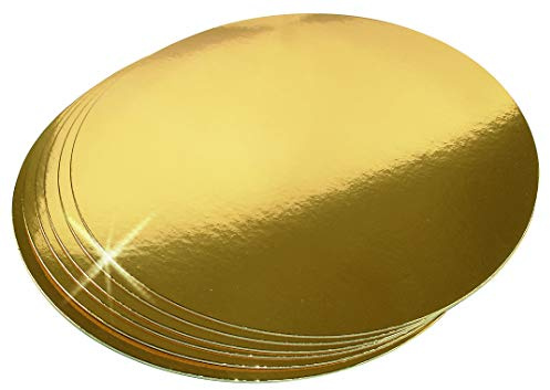 Halas Bakery ® 12er Set Kuchenunterlage Tortenunterlage Pappe Gold | Tortenplatten Kuchenplatte | Cake Box Board Cakeboard | Goldkarton Kuchenscheibe (20 cm)