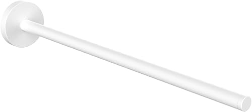 emco Porte-Serviettes Rond à Bras Unique pour Montage Mural sans perçage I 30 cm I Porte-Serviettes en métal Rigide I Support pour Serviettes I Blanc Mat