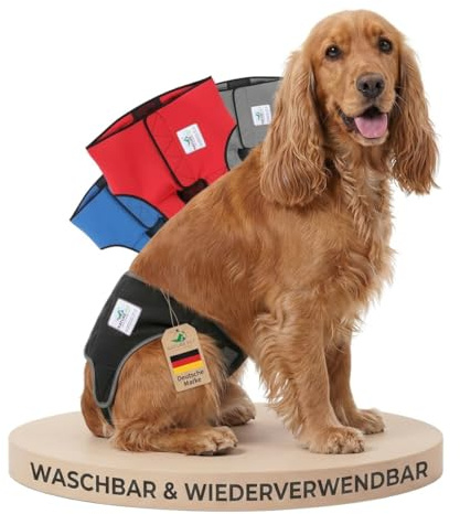 NATURE PET Premium Läufigkeitshose für Hündinnen – Hochwertige & Bequeme Hundewindeln für Hündinnen & Rüden – Waschbare Inkontinenz-Hundewindel ohne Einfädeln der Rute – S-L/Netz