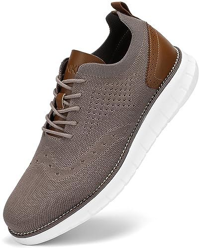 SVNKE Scarpe Oxford Uomo in Pelle Classiche Stringate Derby Basse Oxford Vintage Elegante Leggere Marrone 44