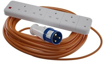 CONNEXION 7M Caravan & Camping Electric Hook Up Cable – 16A 240V Heavy-Duty Mains Extension Lead, Camping Hook Up Power Cable for Caravans, Campervans, Motorhomes