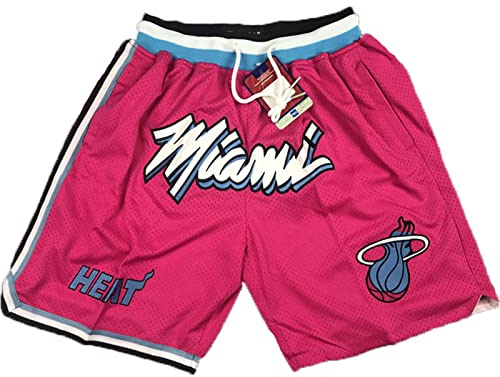 MCQOmcil NBA Heat Basketballshorts for Herren, hochelastische, atmungsaktive Sporthose (Color : B, Size : S)
