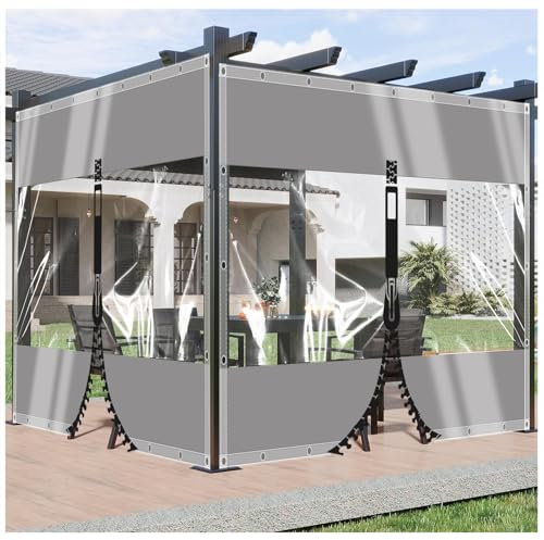 ZHJSHOU Bache Transparente Imperméable 0.8x0.8m avec Oeillets, Couverture Toiture et Serre, Bache de Protection Exterieur pour Jardins et Hiver, Fermeture Eclair