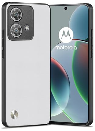 Puxssul Funda para Motorola Moto Edge 40 Neo, Funda de Cuero Sintético de TPU, Antichoque Antideslizante Ultraligero para Motorola Moto Edge 40 Neo Funda, para Hombres Mujeres (Blanco)