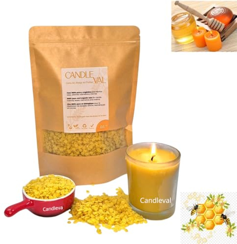 CANDLEVAL CERA DE ABEJAS 100% NATURAL.1 KG en pequeñas perlas apto cosmetica,velas,jabones,velas
