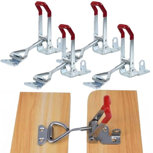 Spannverschluss,4 Stück Metall Hebel Verschluss,Spannverschluss Edelstahl,Spannverschluss Kistenverschluss,Kniehebelspanner Schnellspanner,Waagrechtspanner, Capacité de Charge Jusqu'à