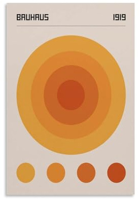 Bauhaus-Ausstellungsposter, Bauhaus-Geometrische Kreise, Kunstdruck, Leinwandbild, Poster, Wandkunst, dekorative Bilddrucke, moderne Dekoration, 40 x 60 cm