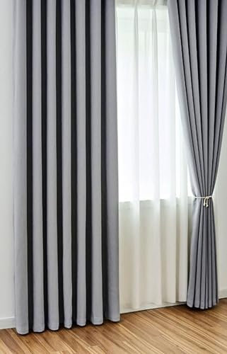 Beydodo Gardinen mit Haken Grau Lichtdurchlässig, Vorhänge Schlafzimmer 2er Set Modern mit Blätter Motiv 107x160CM Vorhang Halbtransparent Chenille Wohnzimmer Kinderzimmer