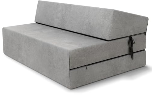 FDM Klappmatratze Suzi Maxi 120x200 cm Kaltschaum Gästematratze Höhe 14 cm Härtegrad H3 Öko-Tex Allergikergeeignet Bezug Trinity Waschbar grau