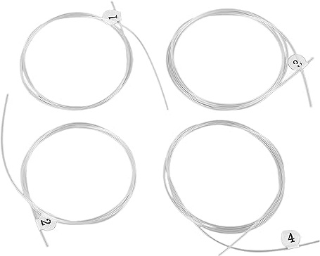 Set di Corde per Strumenti Professionali con Timbro Caldo Trasparente in Nylon da 4 Pezzi per Ukulele