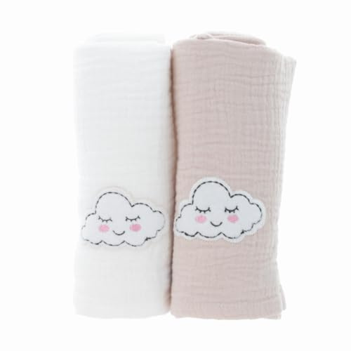 PARSA BEAUTY Baby Mulltücher 2er-Set, 100% Baumwolle, 70x70 cm, Beige | Vielseitige Verwendung, Hautfreundliches Material, Geschlechtsneutrales Design, Einfache Pflege, Sicherheitshinweis