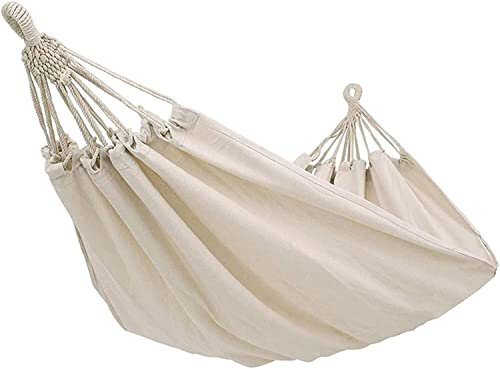 Doppel-Camping-Hängematte mit Segeltuch-Material für Terrasse, Reisen, Wandern, Outdoor, Seil-Schaukelstuhl für den Innenbereich, Heimdekoration