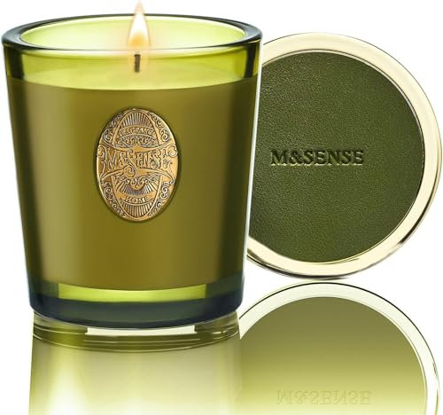 M&SENSE Scented Candles 260g Sandalwood Jasmin Natural Soy Wax Candles 55 Hours Long Burning Time, Perfect Christmas Gifts for Women and Men