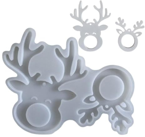 Silikonformen Gießformen Elch Anhänger Weihnachten Hirsch Gießformen | Weihnachten Baums Elch Anhänger Gipsformen Zum Gießen Weihnachten Epoxidharz Formen Für Heimdekoration 13x15,5 Cm