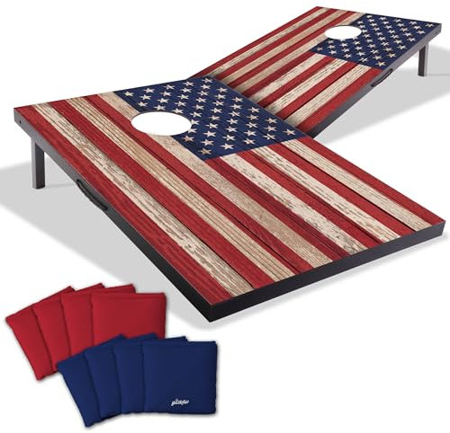 YouTheFan Stars & Stripes tragbares Cornhole-Spiel mit Logotaschen, 60 x 90 cm