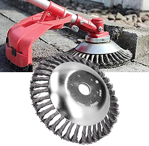 CHENGUSY Derusting Weeding Wheel, Stainless Steel Wire Brush Cutter Trimmer Head, Weeds Blade Cutter Replacement for String Trimmers, Gardening Lawnmower, Moss Grass Rust Removal