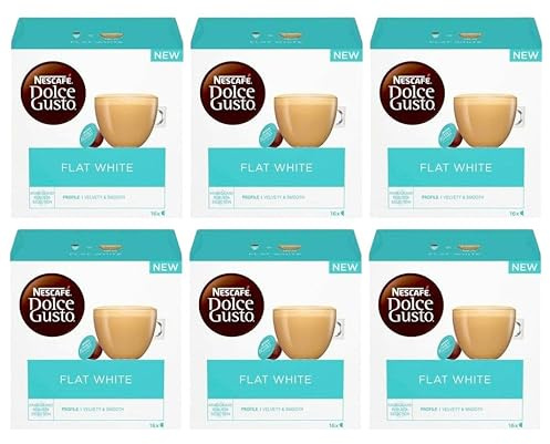 NESCAFÉ DOLCE GUSTO Flat White Blend Coffee Pods x16 (Pack of 6, Total 96 Pods)