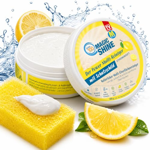 Pure100 MagicShine - Putzstein 1x300g - Reinigungsstein gegen Eingebranntes ohne Kratzer - Universal Putzstein für Küche, Bad, Edelstahl, Glas, Keramik - Magic Cleaner Allzweckreiniger mit Citrus-Duft