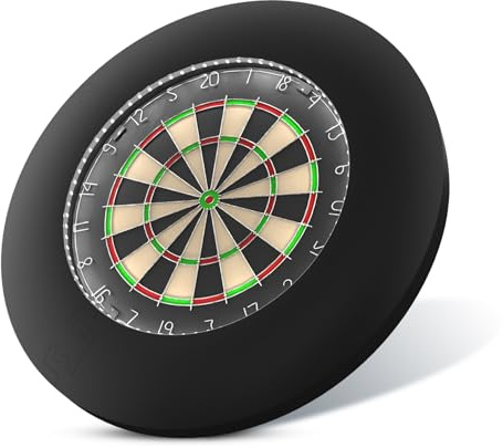 Dart Board Surround Ring With Built in LED Dart Board Lighting System (UK Plug) | Impenetrable Black Foam Wall Protector | Dartboard Surround Ring and Light Set | Darts Surround Accessory by Wild Dog™