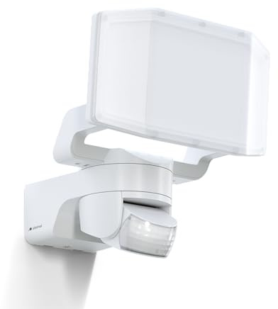 Steinel LED-strålkastare med sensor XLED Protect S vit, 180° rörelsedetektor, 3000K varmvit, 14,3 W, IP54, för garage, trädgård