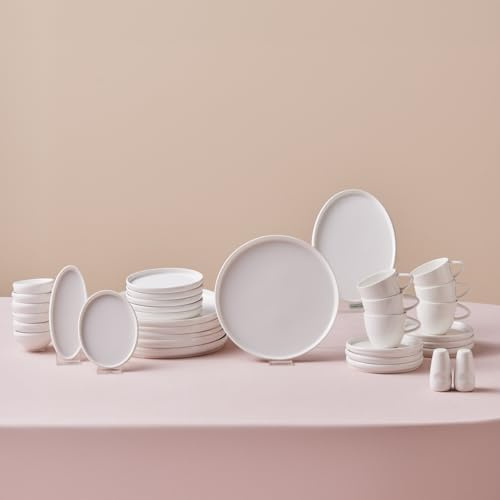 KARACA Stream Bone Sunset 34-Piece Breakfast Set – Elegant Bone China Tableware with Warm Sunset Tones