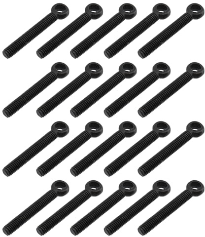Chinflly 20 PCS Eye Bolt Screw,M6 x 40mm Swing Lifting Bolt Thread Machinery Shoulder Swing Lifting Eye Bolt for Home Renovation