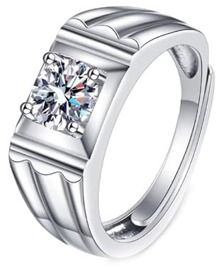 Tolldek 18K 750 Weißgold Diamantring, Labor Erstellt Diamant Welle 4 Steg-Krappenfassung Solitärring, Au750 Gold Pärchen Ringe Echte Goldschmuck, 65 (20.7)