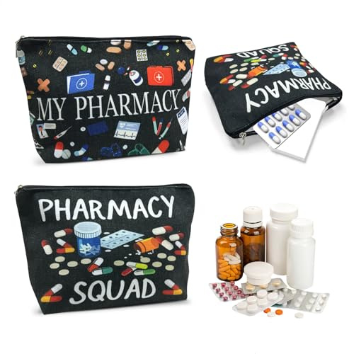 letuxaamz Botiquin Casa, Botiquin Viaje Organizador de Medicamentos 2 Piezas Bolsa Ligera, Material Impermeable con Cremallera para Viajes Y Hogar, 25x16 Cm Negro
