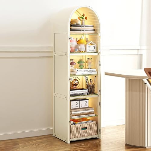 Vitrina acrílica con luces – Armario de esquina para coleccionables, juguetes y trofeos – Estante organizador de estantes de vidrio de gran capacidad – Elegante decoración del hogar