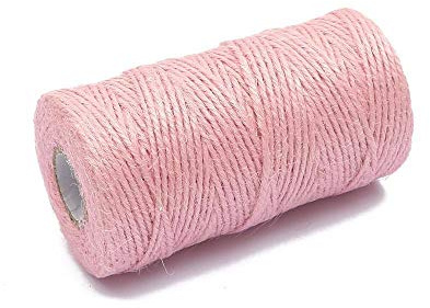WEKONUMEX Corda di Iuta e Canapa, Corda di Canapa in Juta Rosa da 2 mm, 100 Metri, for lavori Fai da Te, Decorazioni for fioristi