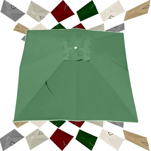 Auvent de rechange rectangulaire pour parasol déporté de 3 x 4 m – Housse de protection UV à 8 baleines – Parasol d'extérieur vert pour jardin, terrasse et patio