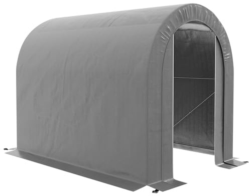 Outsunny Abri de Jardin extérieur Tente de Rangement abri de vélo Garage pour vélo avec bâche en PE et Cadre en métal galvanisé, Dimensions 2,4 x 1,6 x 1,9 m, Gris