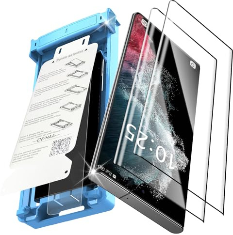 ENYHAA [3 Stück] für Samsung Galaxy S22 Ultra Klarer Displayschutz, [Staubfreie Ausrichtung, Blasenfrei, Einfache Installation, 3D-Gebogene Vollabdeckung [Nicht Glas][Unterstützt Fingerabdruck]