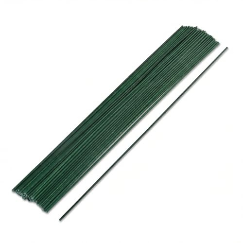 60 Pcs Green Florist Wire Stems 2mm, Lacquered Flower, 30cm Flexible Floral Wire for Flower Arranging, Bouquet Crafting, DIY Floristry Supplies