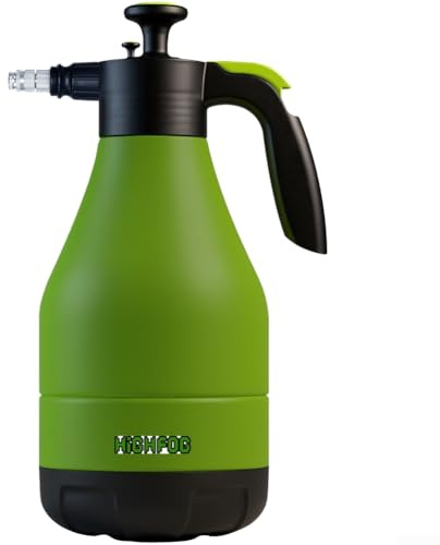 Gdfnmogo Botella pulverizadora a presión, capacidad de 4 litros, construcción de PP/PE, doble niebla/modos, mango ergonómico, para jardín, lavado de autos y riego de plantas (4 L)