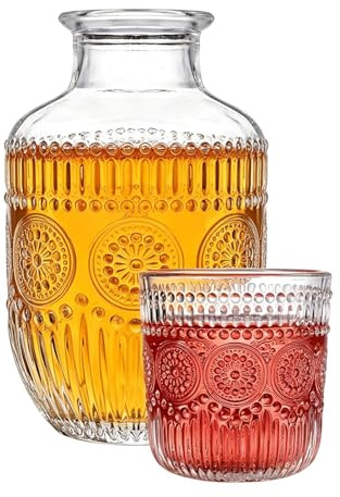 Juego de jarra de noche y vasos, jarra de noche para beber, mesita de noche, jarra de agua, para líquidos, mesa de vino, baño, hogar, cocina, comedor,
