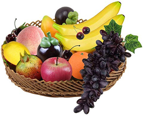 12 pcs Artificial Fruit Set,Realistic Looking Plastic Fruit Decorative Fake Fruit for Decoration (bowl not included)