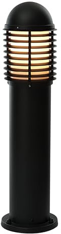 Louvre 1 Light Bollard in Matte Black Bulb: 60W E27 GLS, Finish: Matte Black