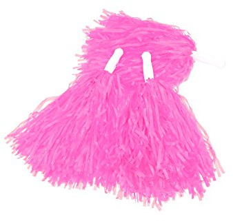 Pangda 12 Pack Cheerleading Pom Poms Sports Dance Cheer Plastic Pom Poms for Sports Team Spirit Cheering(Pink)