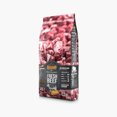 BELCANDO MASTERCRAFT Hundefutter trocken Fresh Beef, 2,2kg, Trockenfutter für Hunde mit Rind, 80% Frischfleisch, getreidefrei, für alle Rassen, Made in Germany