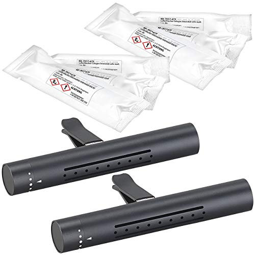 Lescars Lufterfrischer Auto: 2er-Set Kfz-Design-Lufterfrischer für Lüftungsgitter, je 3 Duft-Aromen (Kfz-Duftspender, Geruchsneutralisierer Auto, Autohalterung)