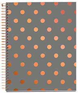 Miquelrius - Notizbuch A5, Hardcover, 4 farbige Streifen, 120 karierte Seiten, nachhaltiges Papier 70 g/m² mit Mikroperforation, 2 Lochungen, Design mit Punkten