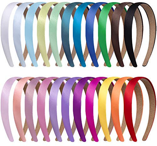 Duufin 22 Stück Haarreifen Satin Stirnbänder Bunt Haarreifen für Damen und Mädchen, 22 Farben