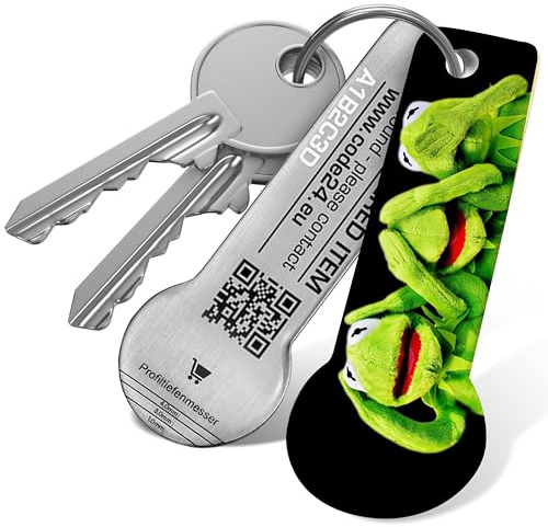 Einkaufswagenlöser ® Code24 DREI Frösche/Schlüsselanhänger Einkaufschip mit Schlüsselfundservice/Abziehbarer Einkaufswagenchip Metall, Chip Einkaufswagen, Key Finder / 5 Jahre Fundservice