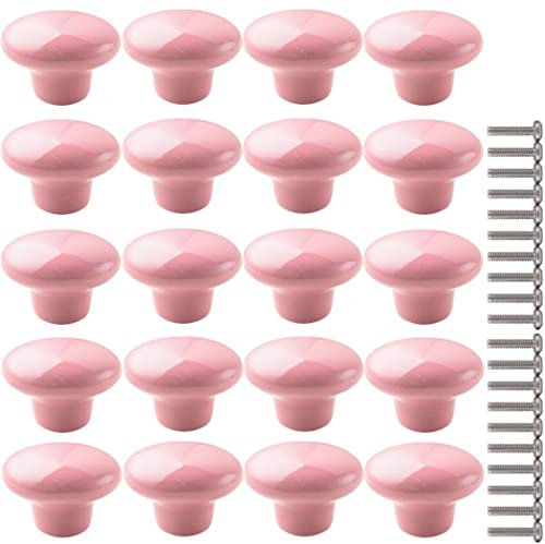 ZESLIV 20 Stk Möbelknöpfe 38mm Rosa bunte Möbelgriffe Keramik Schubladenknopf Schrankgriff Möbelknopf Kinderzimmer Möbelknauf
