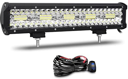 Willpower Barra Led 38cm 15 300W 12V 24V Largo Alcance Luz para 4X4 Coche | Con Cableado, IP67 Impermeable, 6000K Blanco, para Tractor Camion Quad SUV ATV UTV Offroad Barco Vehículos
