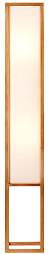 Brilliant Stehlampe im Nature Stil - dekorative Stehleuchte mit Fußschalter geeignet für E27 Leuchtmittel aus Holz/Textil, in natur/weiß - 1,2m Höhe, 93093Z09