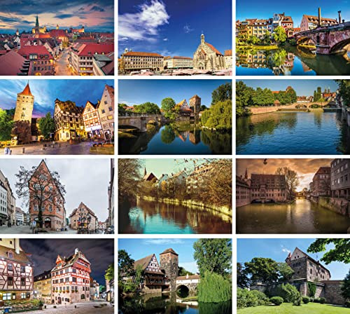 Huurdies ® - Deutschland Postkarten - 10x15cm - 300g Grammatur - Foto- und Schreibseite - Grußkartenset mit deutschen Städten (Nürnberg)