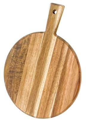 Tagliere in legno di acacia, 40,6 x 30,5 cm, con manico, tagliere per casa, cucina, festa di nozze