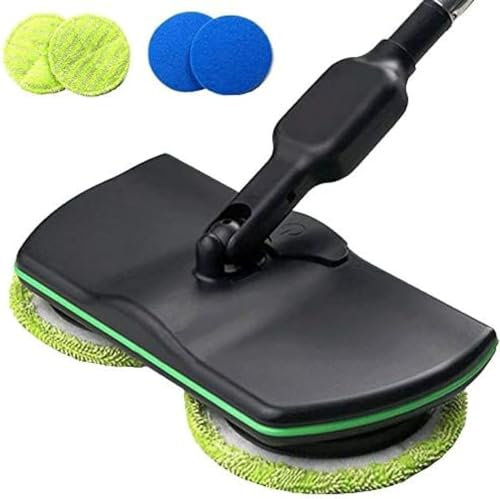Vadrouille Électrique, Vadrouille sans Fil pour Épurateur De Sol, Vadrouille Électrique pour Le Nettoyage des Sols avec Poignée D'extension, Vadrouille Électrique en Bois Dur avec 2 Tampons Rotati